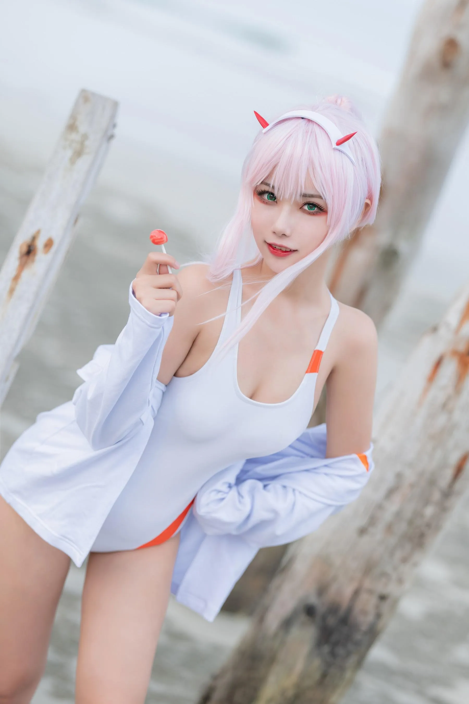 Momoko葵葵 – NO.36 DARLING in the FRANXX 02 泳装 兔女郎花嫁 [61P]插图6